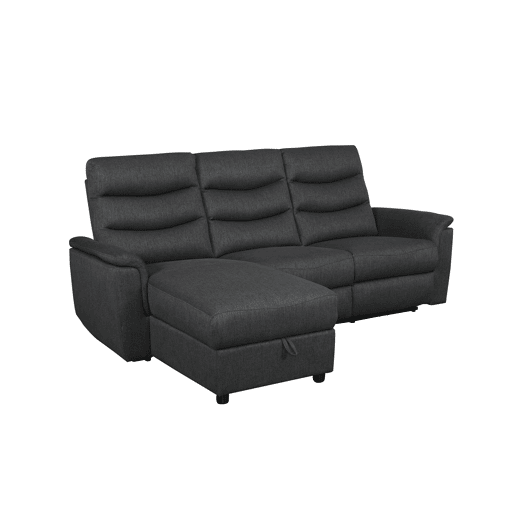Chaise longue relax elétrico FAMILY 3 lugares esquerdo antracite
