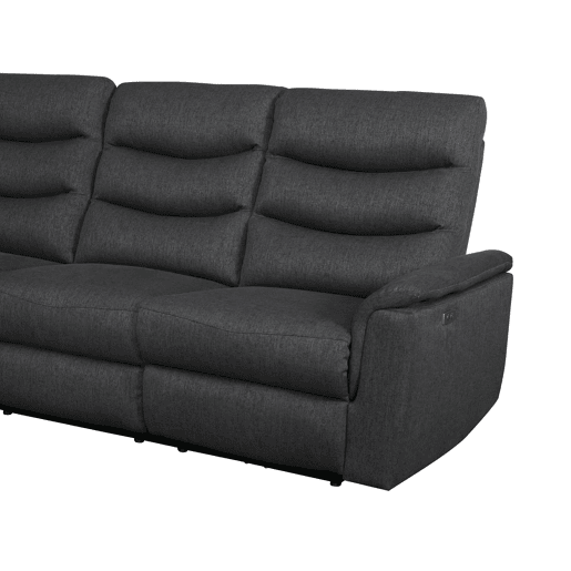 Chaise longue relax elétrico FAMILY 3 lugares esquerdo antracite