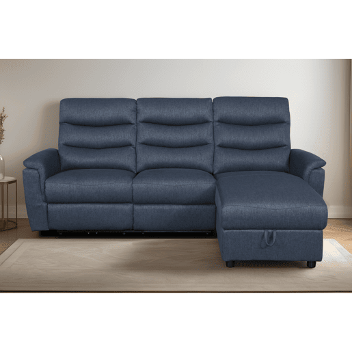 Chaise longue relax elétrico FAMILY 3 lugares dereito cor azul
