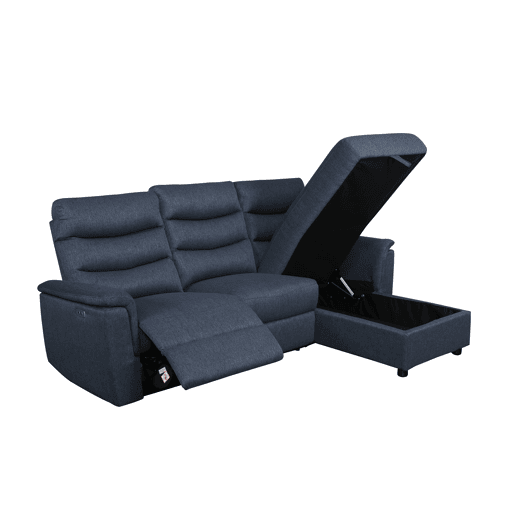 Chaise longue relax elétrico FAMILY 3 lugares dereito cor azul