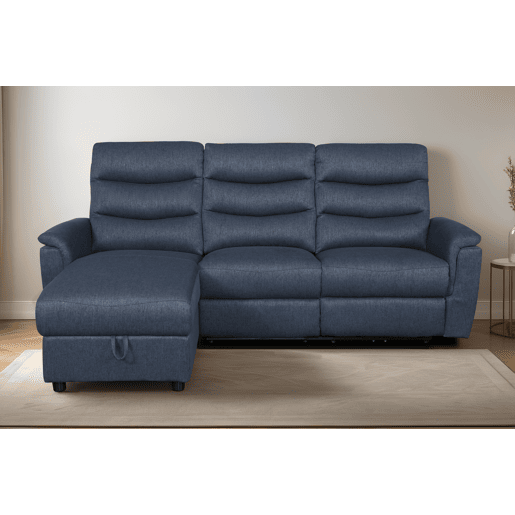 Chaise longue relax elétrico FAMILY 3 lugares esquerdo cor azul