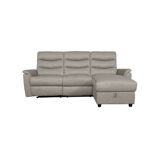 Chaise longue relax elétrico FAMILY 3 lugares dereito castanho