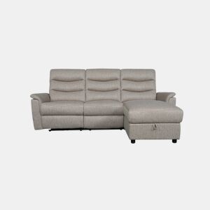Chaise longue relax elétrico FAMILY 3 lugares dereito castanho