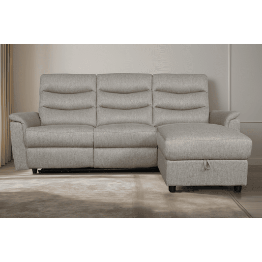 Chaise longue relax elétrico FAMILY 3 lugares dereito castanho