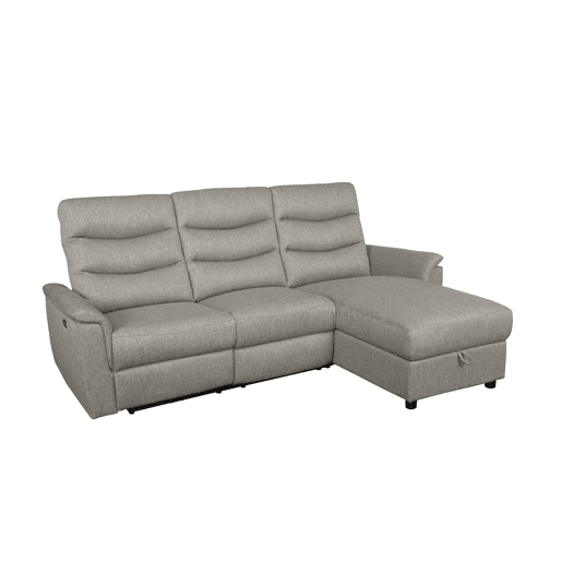 Chaise longue relax elétrico FAMILY 3 lugares dereito castanho
