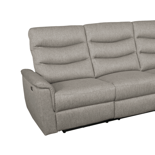 Chaise longue relax elétrico FAMILY 3 lugares dereito castanho