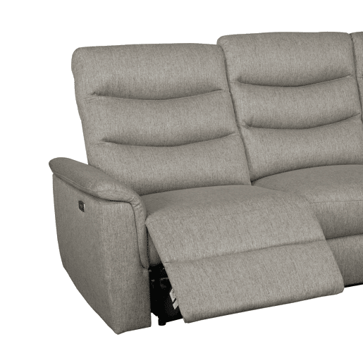 Chaise longue relax elétrico FAMILY 3 lugares dereito castanho