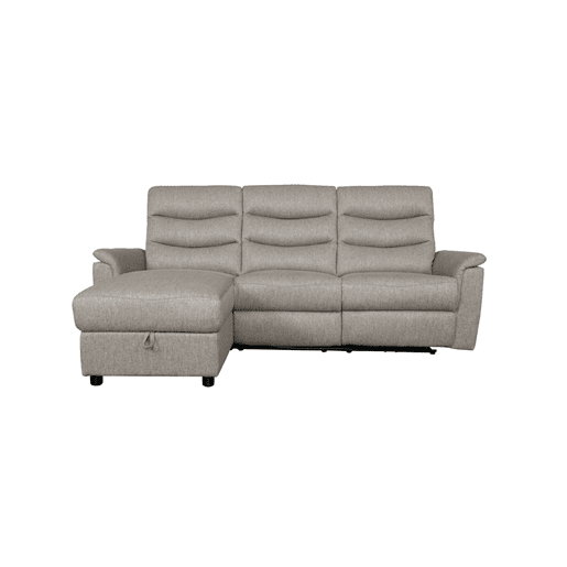 Chaise longue relax elétrico FAMILY 3 lugares esquerdo castanho
