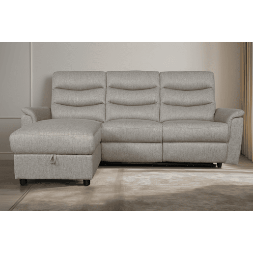 Chaise longue relax elétrico FAMILY 3 lugares esquerdo castanho