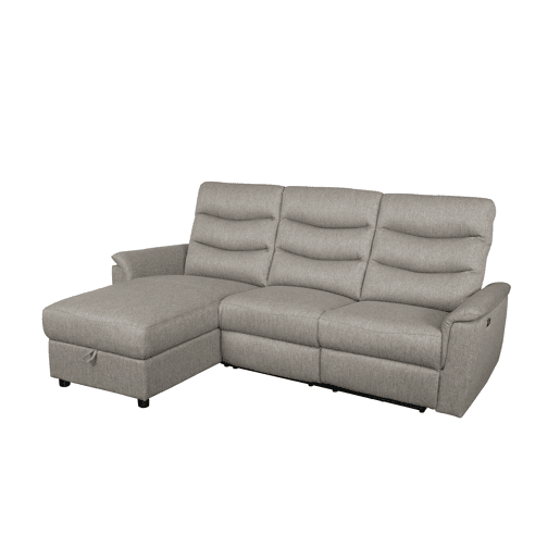 Chaise longue relax elétrico FAMILY 3 lugares esquerdo castanho