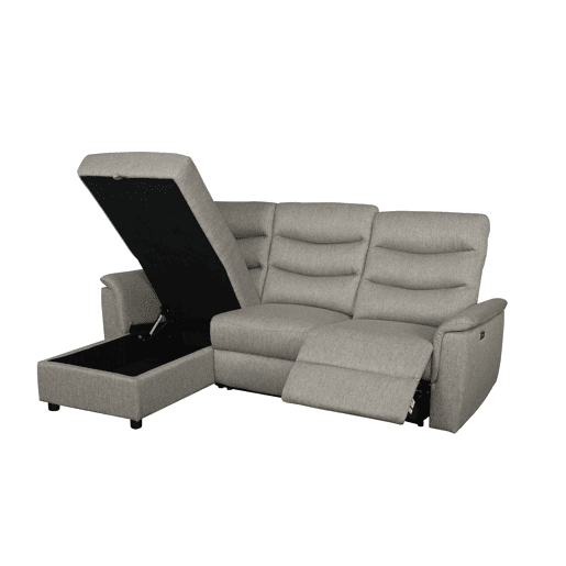 Chaise longue relax elétrico FAMILY 3 lugares esquerdo castanho