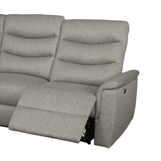 Chaise longue relax elétrico FAMILY 3 lugares esquerdo castanho