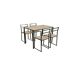 Conjunto de mesa y 4 sillas SIDNEY Conjunto de mesa y 4 sillas SIDNEY Negro/ Madera