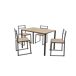 Conjunto de mesa y 4 sillas SIDNEY Conjunto de mesa y 4 sillas SIDNEY Negro/ Madera