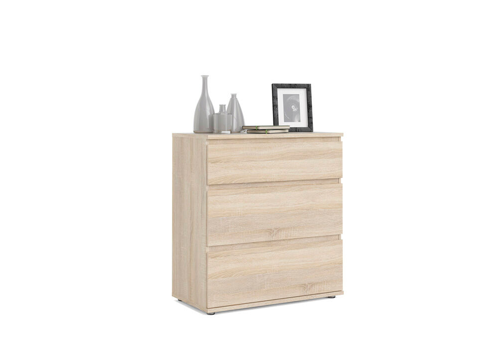 Cómoda auxiliar con 3 cajones nova roble - conforama