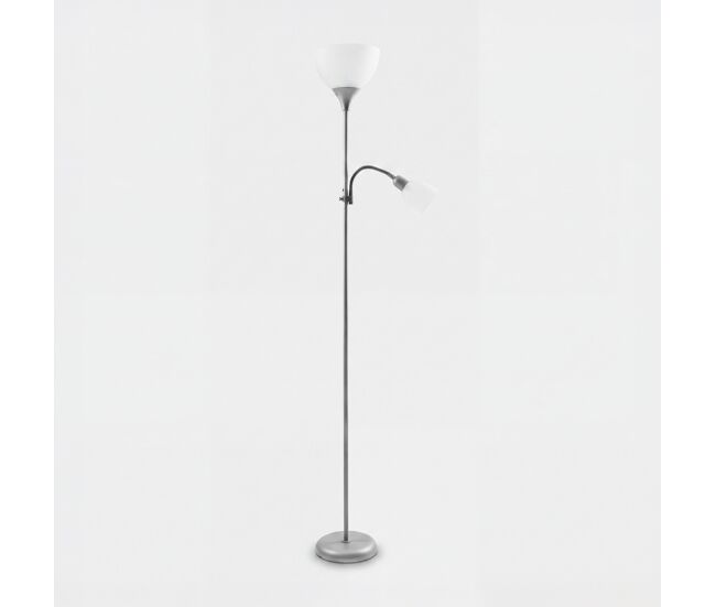 Lámpara de pie biro con dos cúpulas en blanco 179cm - conforama