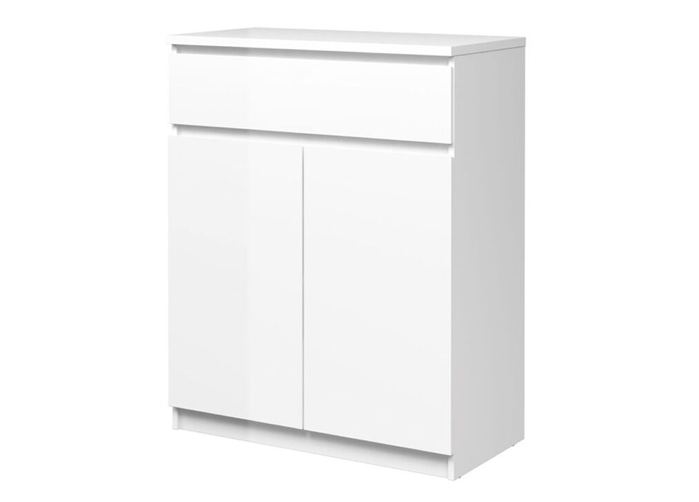 Zapatero con 2 puertas 1 cajón blanco alto brillo NAIA