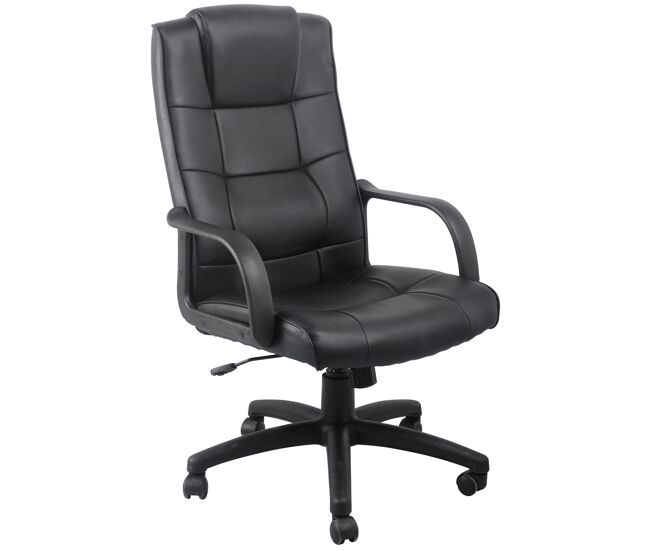 Silla de escritorio DAN de piel sintética negra