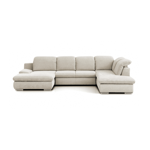 Sofá de canto ISONA com cama dereita 5 lugares bege Sofá de canto ISONA com cama dereita 5 lugares bege