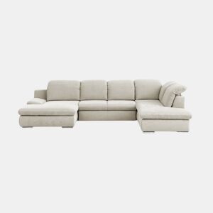 Sofá de canto ISONA com cama dereita 5 lugares bege