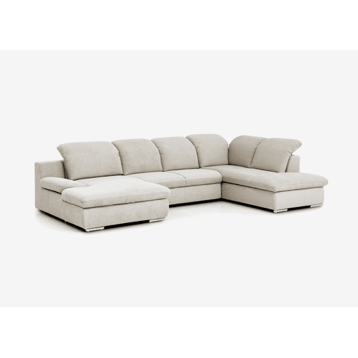 Sofá de canto ISONA com cama dereita 5 lugares bege Sofá de canto ISONA com cama dereita 5 lugares bege