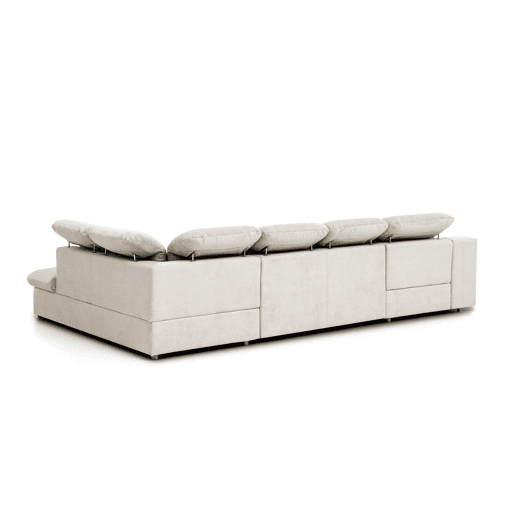 Sofá de canto ISONA com cama esquerda 5 lugares bege