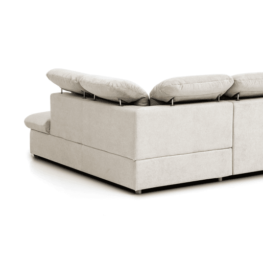 Sofá de canto ISONA com cama esquerda 5 lugares bege