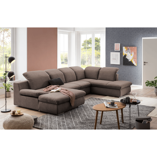 Sofá de canto ISONA com cama dereita 5 lugares vison