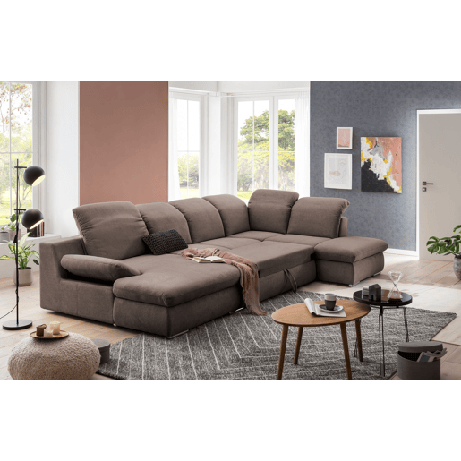 Sofá de canto ISONA com cama dereita 5 lugares vison