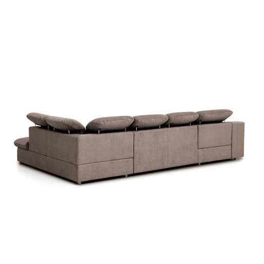 Sofá de canto ISONA com cama dereita 5 lugares vison