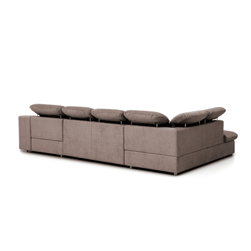 Sofá de canto ISONA com cama esquerda 5 lugares vison