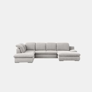 Sofá de canto ISONA com cama esquerda 5 lugares cinza claro