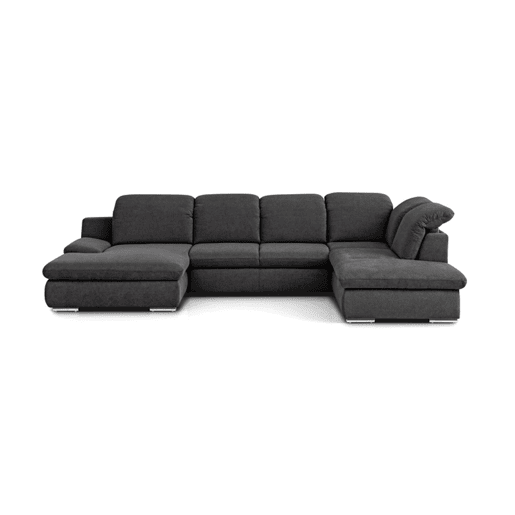 Sofá de canto ISONA com cama dereita 5 lugares antracite