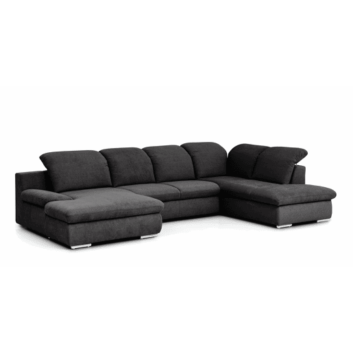Sofá de canto ISONA com cama dereita 5 lugares antracite