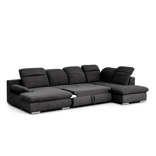 Sofá de canto ISONA com cama dereita 5 lugares antracite