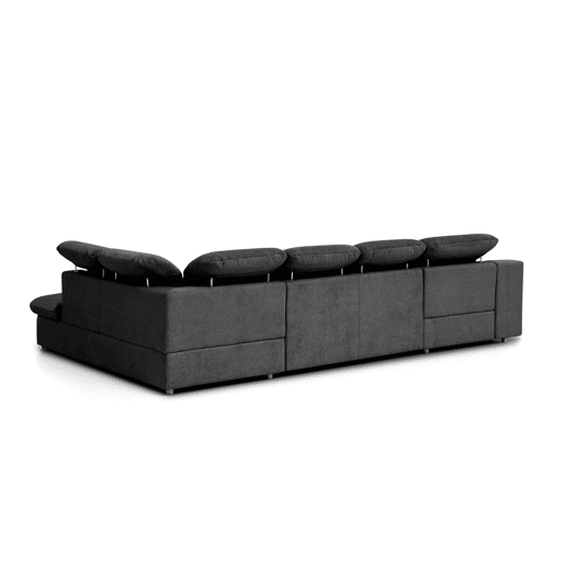 Sofá de canto ISONA com cama dereita 5 lugares antracite