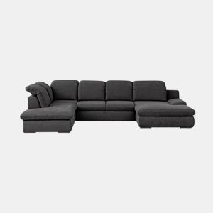 Sofá de canto ISONA com cama esquerda 5 lugares antracite
