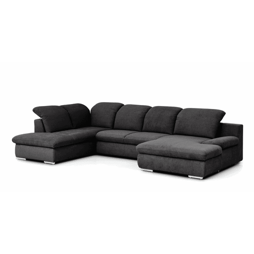 Sofá de canto ISONA com cama esquerda 5 lugares antracite