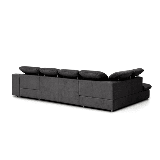 Sofá de canto ISONA com cama esquerda 5 lugares antracite