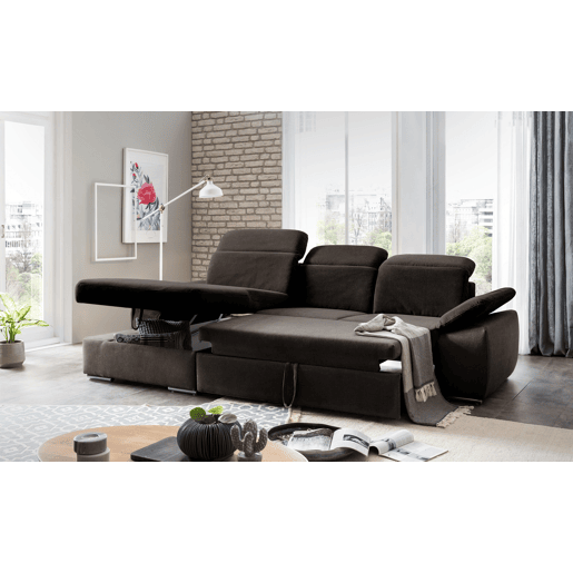 Chaise longue cama 4 lugares esquerdo MORIS cor castanho
