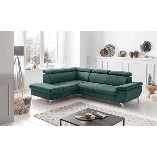 Sofá cama GISELA esquerda 3 lugares verde