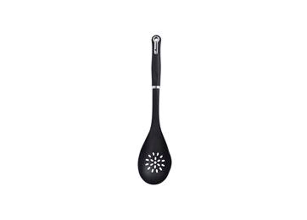 Cucharón ranurado de acero inoxidable y nylon