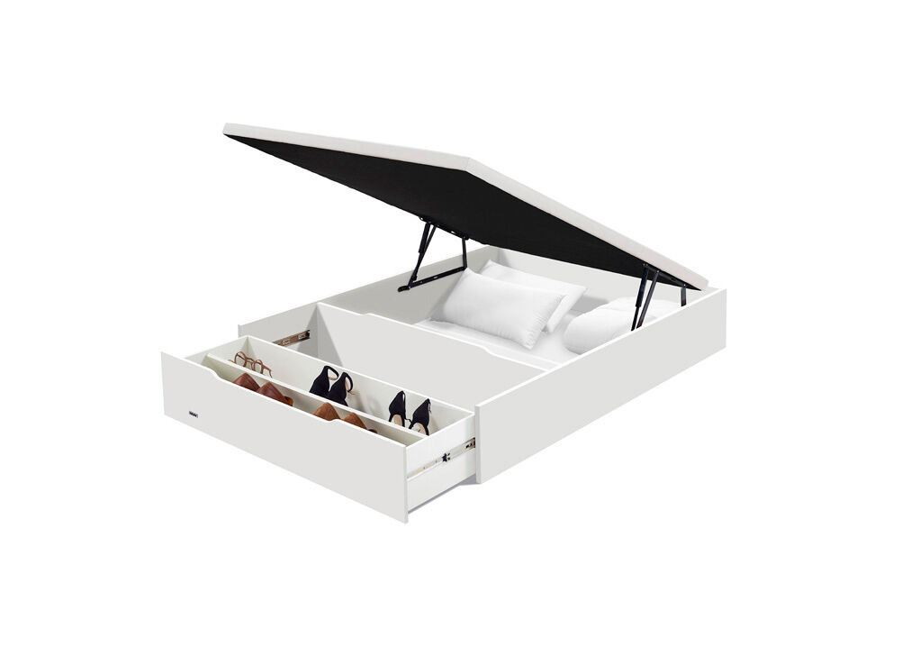 Canapé de madera blanco flex con zapatero 150x190cm