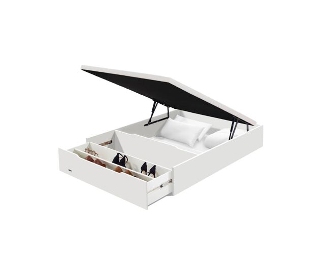 Canapé de madera blanco flex con zapatero 150x190cm