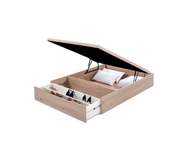 Canapé de madera sonoma flex con zapatero 150x190cm