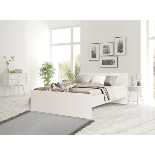 Cama NAIA 140x190cm branco brilhante