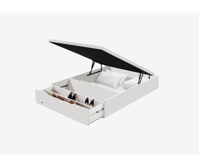 Canapé de madera blanco flex con zapatero 105x190cm