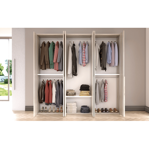 Roupeiro BERGEN portas batentes 240x238cm branco
