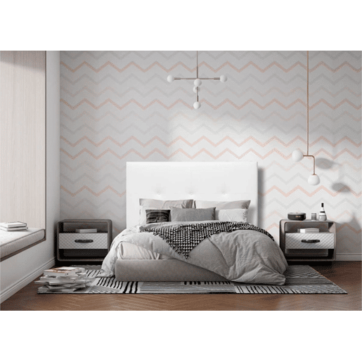 Cabeceira ATHENAS tecido branco brillo 145x120cm Cabeceira ATHENAS tecido branco brillo 145x120cm