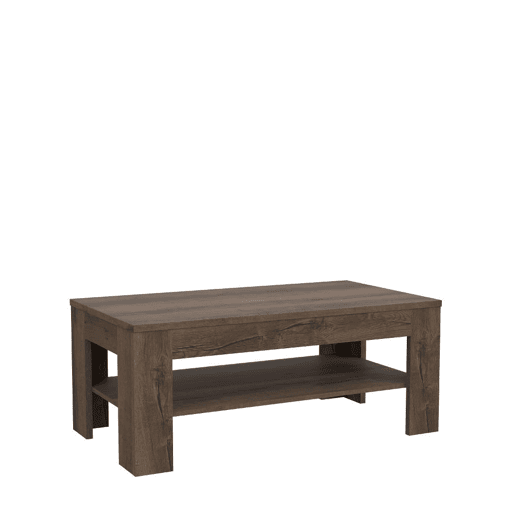 Mesa de centro SAVONA com porta-revistas cor carvalho
